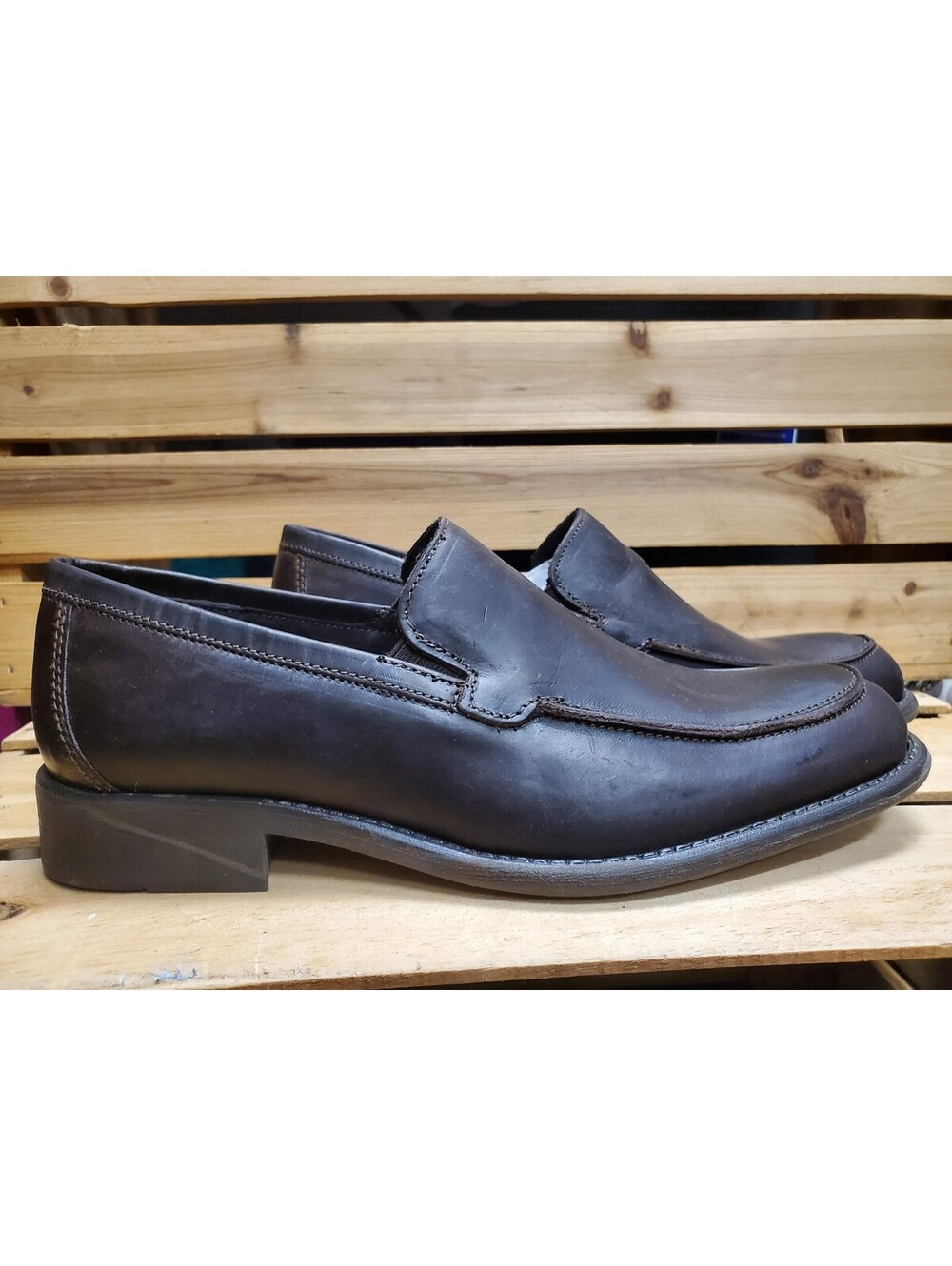 Giorgio Brutini Men's Dark Brown Leather Venetian Loafers - Size 7.5
